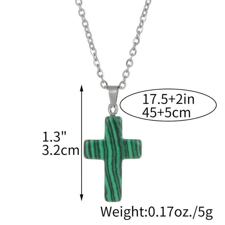Damen Modeschmuck: Edelstein Kreuz Halskette für einen Hauch von Spiritualität.
