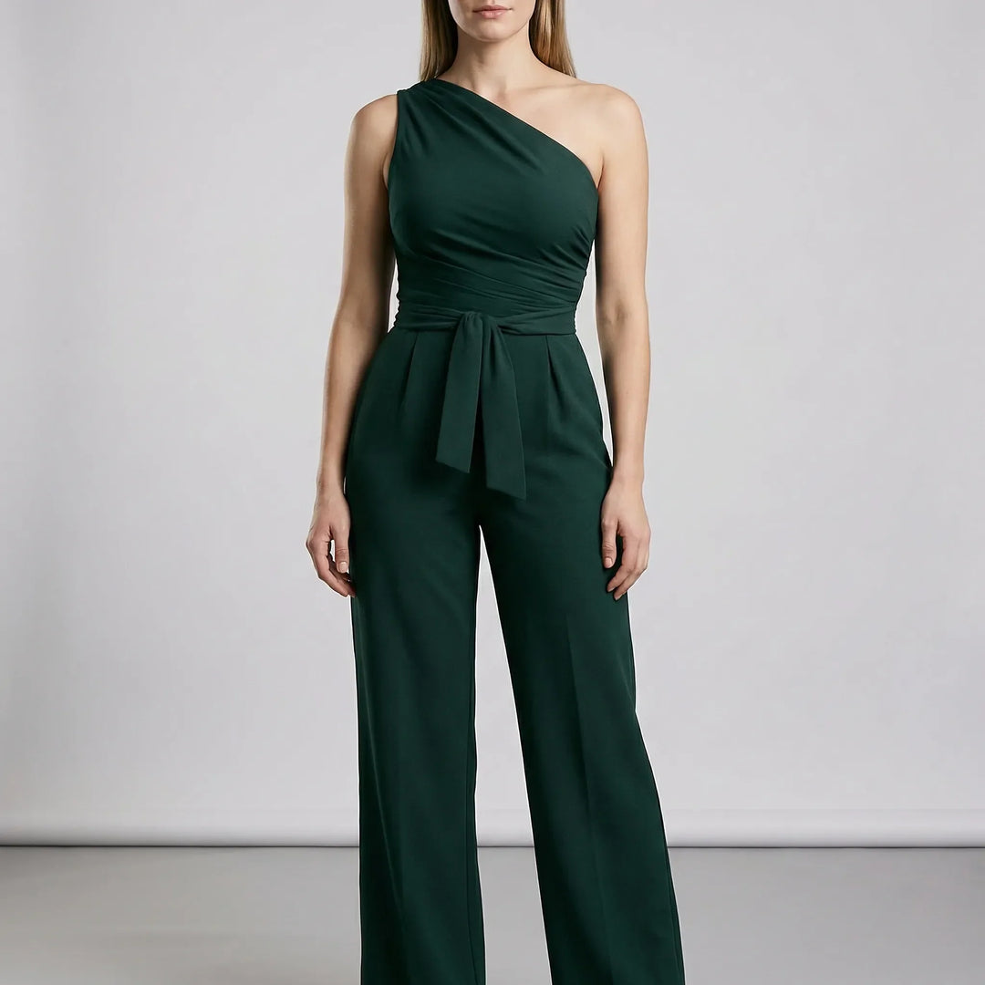 Eleganter Damen One-Shoulder-Jumpsuit mit lockerem Schnitt & weitem Bein; perfekt für festliche Anlässe.