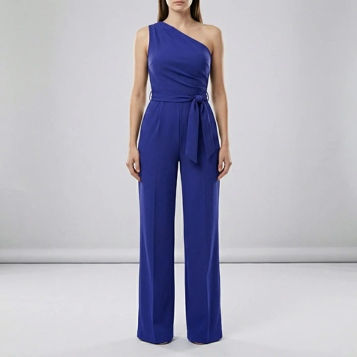 Vielseitiger Damen Jumpsuit Einschulter: Elegant für Events, bequem für Freizeit, mit weitem Bein.