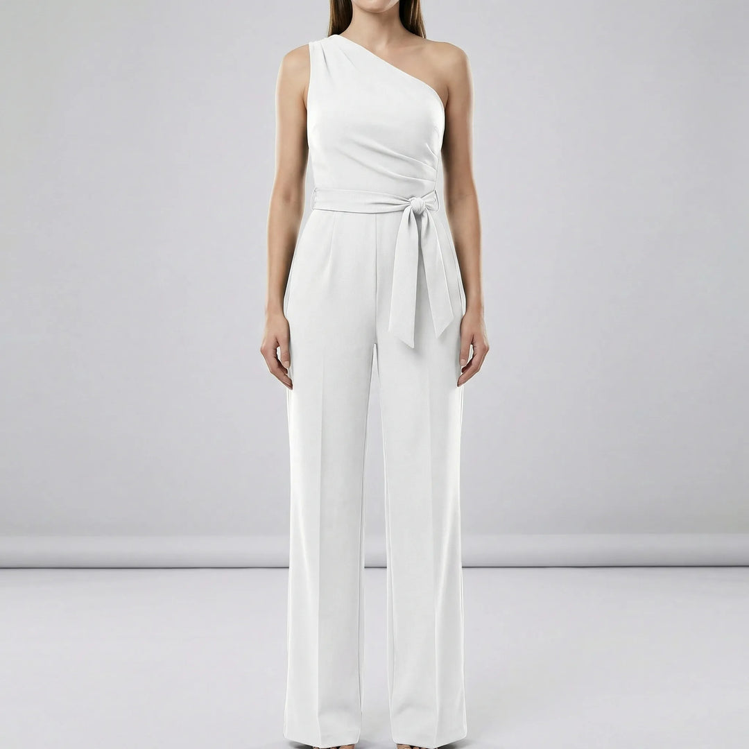 Eleganter Damen Jumpsuit "Phoebe": Ein-Schulter-Schnitt, weites Bein, perfekt für Sommer & festliche Abende.
