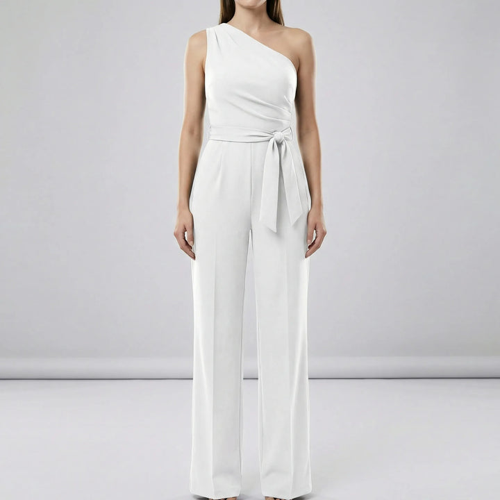 Eleganter Damen Jumpsuit "Phoebe": Ein-Schulter-Schnitt, weites Bein, perfekt für Sommer & festliche Abende.