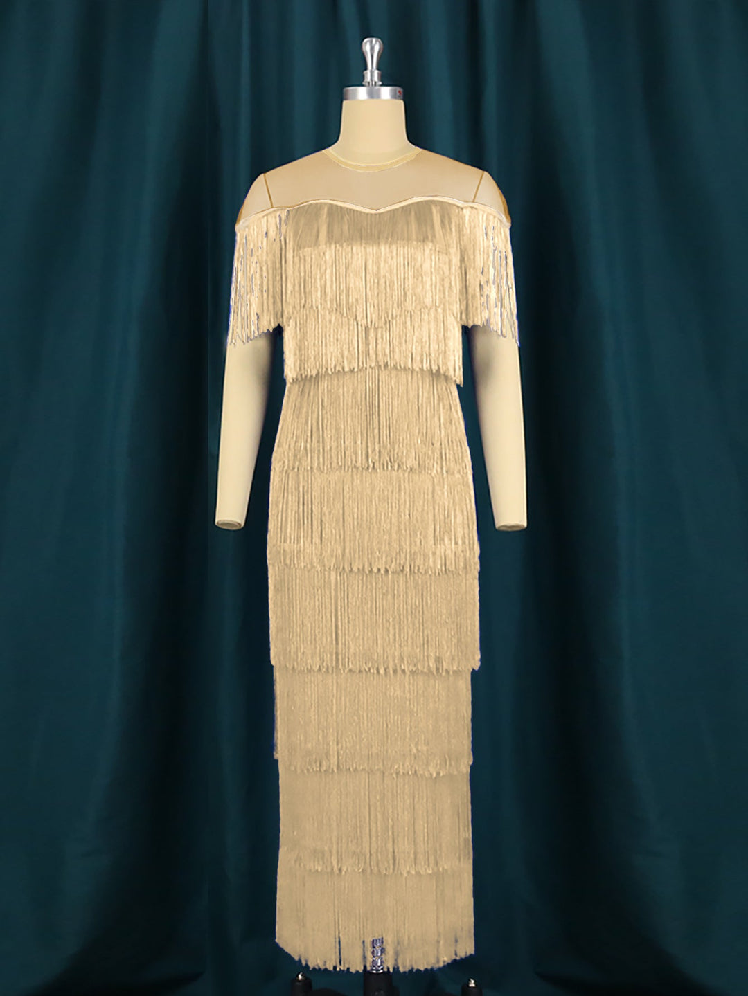 Schwarzes Fransen Partykleid für Damen, stilvoll und glamourös, perfekt für eine unvergessliche Nacht.