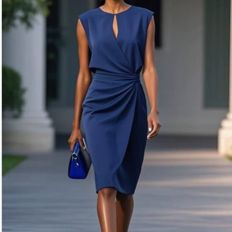 Langes Damenkleid Erna mit elegantem Schnitt, ideal für Freizeit und besondere Anlässe, komfortabel & modisch.