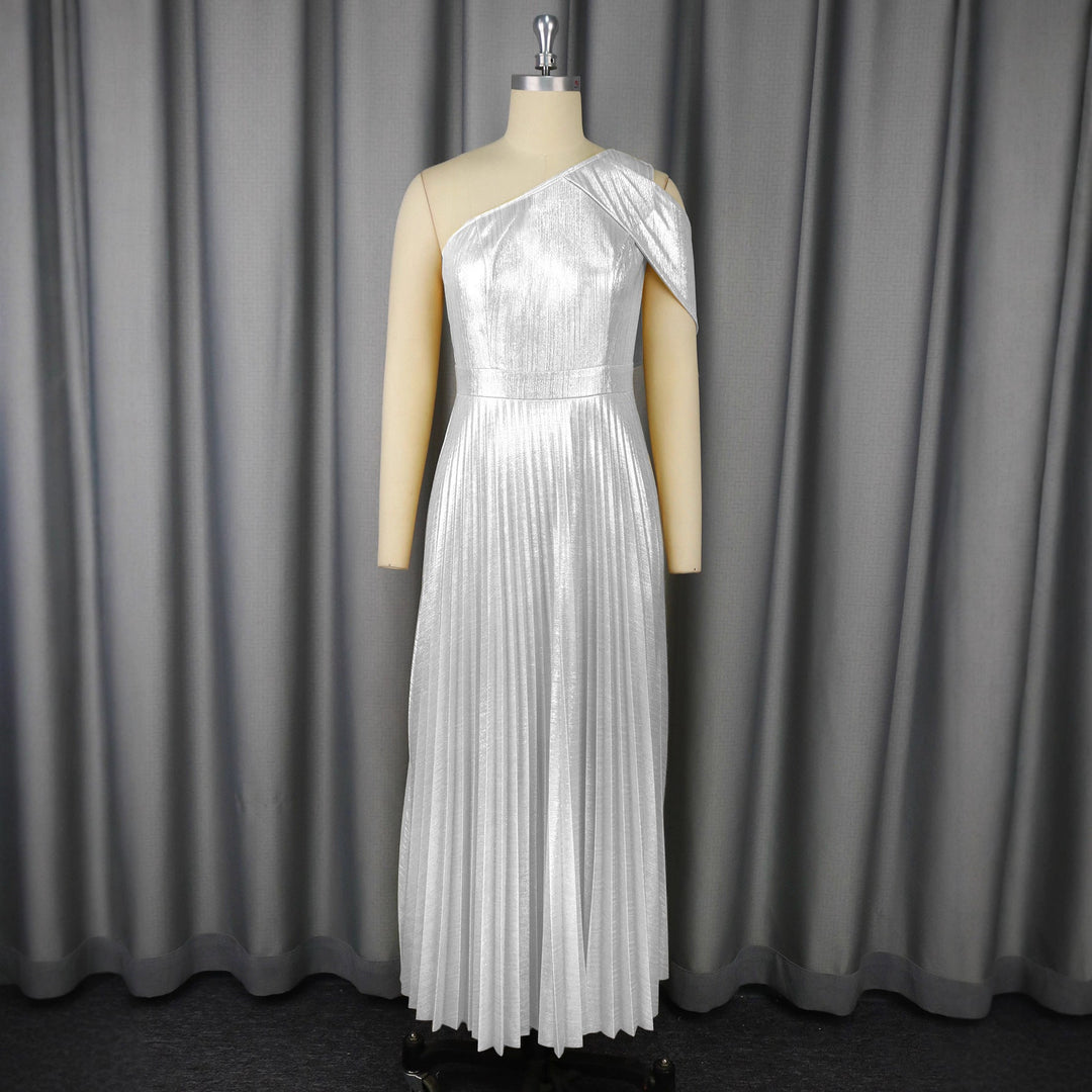 Glamouröses Damen Partykleid, bodenlanges Maxikleid mit asymmetrischer Schulter für besondere Anlässe.