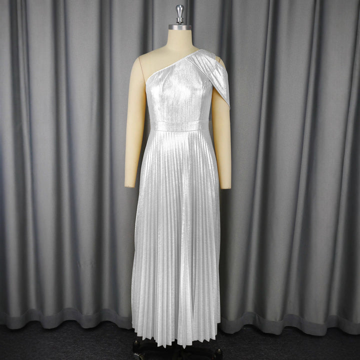 Glamouröses Damen Partykleid, bodenlanges Maxikleid mit asymmetrischer Schulter für besondere Anlässe.
