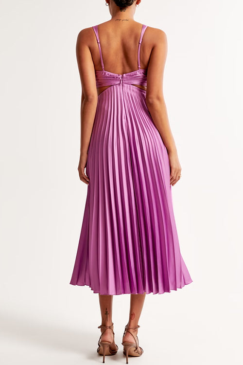 Elegantes plissiertes Damen Maxikleid für festliche Anlässe, mit anmutigem A-Linien-Schnitt.