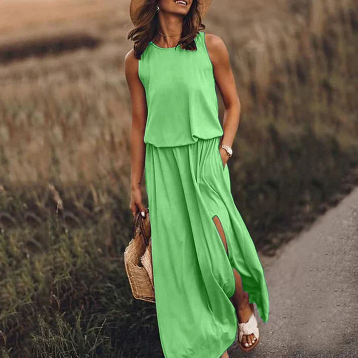 Stilvolles Freizeitkleid, langes Maxikleid für Damen, ideal für entspannte Tage oder elegante Abende.