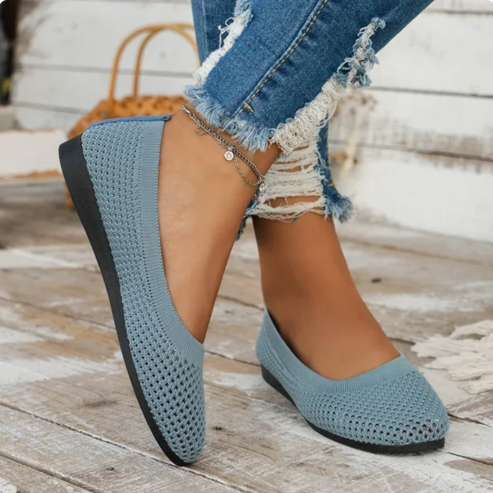 Damen ergonomische Ballerinas für ganztägigen Komfort & Eleganz. Bequeme flache Schuhe für Freizeit & Alltag.