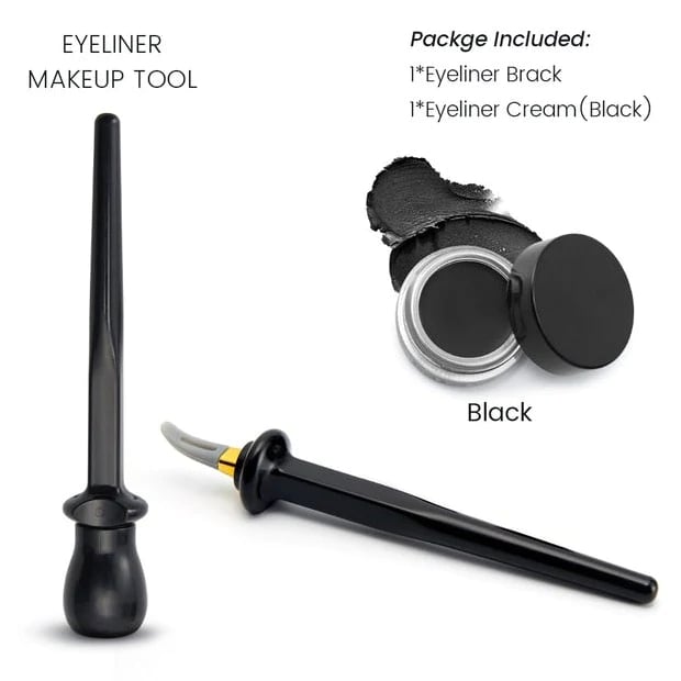 Aufgetragenes Augen Make-up mit langanhaltendem Eyeliner Stift für einen dramatischen Look.