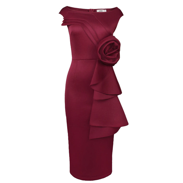 Schickes Abendkleid für Frauen, figurbetontes Design mit edler Rüsche, perfekt als Party- oder Gala-Kleid.