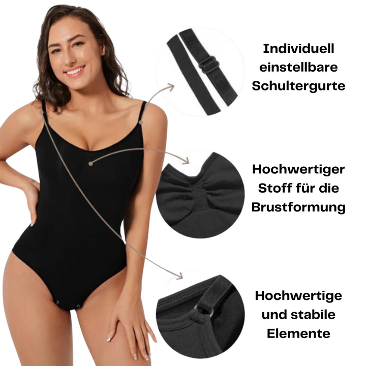 Eleganter Shapewear Bodysuit für Damen, der unsichtbar unter Kleidung eine perfekte Figur formt.