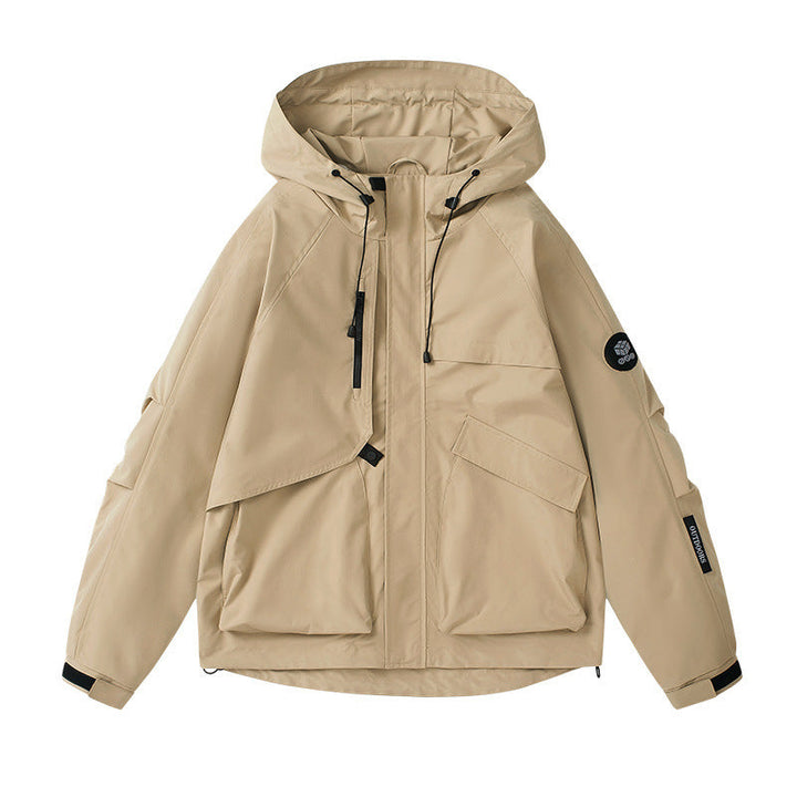 Sportliche Damen Regenjacke mit Kapuze, winddicht & wasserdicht, perfekt für Outdoor-Sport und Reisen.