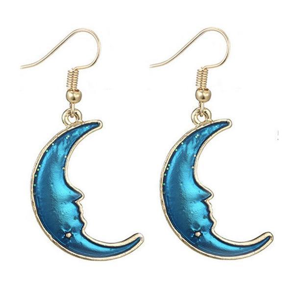 Geschenkidee: Damen Galaxie Ohrringe, Stern & Mond, hochwertiger Universum Schmuck für sie.