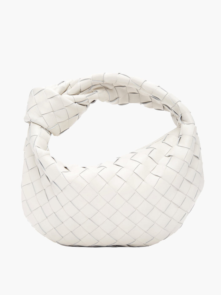 Trendige geflochtene Metallic-Handtasche für Damen, ein echtes Fashion-Statement.