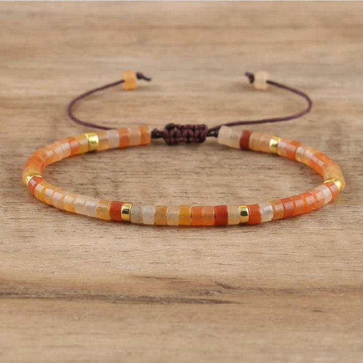 Einzigartiges Damenarmband mit 2,4 mm Landschafts-Jaspis Naturstein-Perlen, geflochten, Unikat.