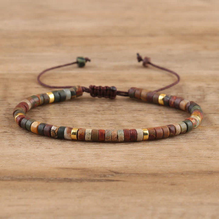 Verstellbares geflochtenes Damenarmband mit 2,4 mm Tigerauge Naturstein-Perlen, Schmuckstück.