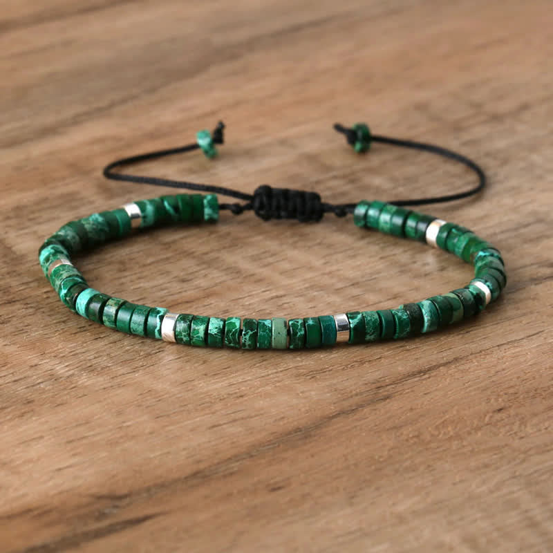 Damen geflochtenes Armband mit 2,4 mm Regenbogen-Mondstein Naturstein-Perlen, schillernd.