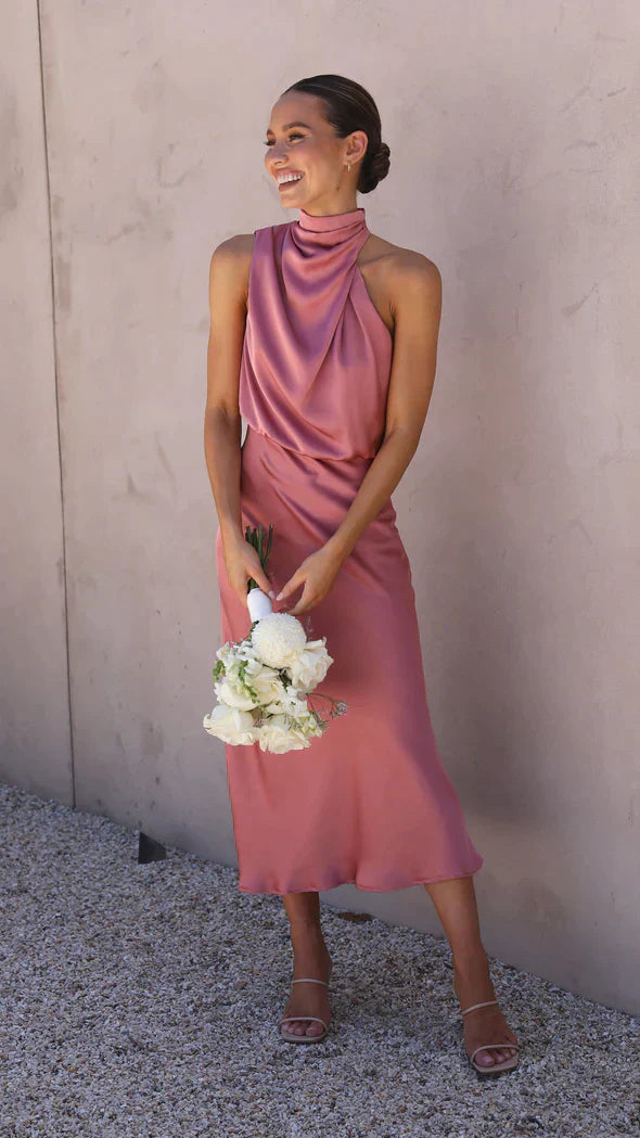 Festliches Maxikleid glänzend, ärmellos, Patchwork-Design, elegantes Cocktailkleid für Damen, lang.