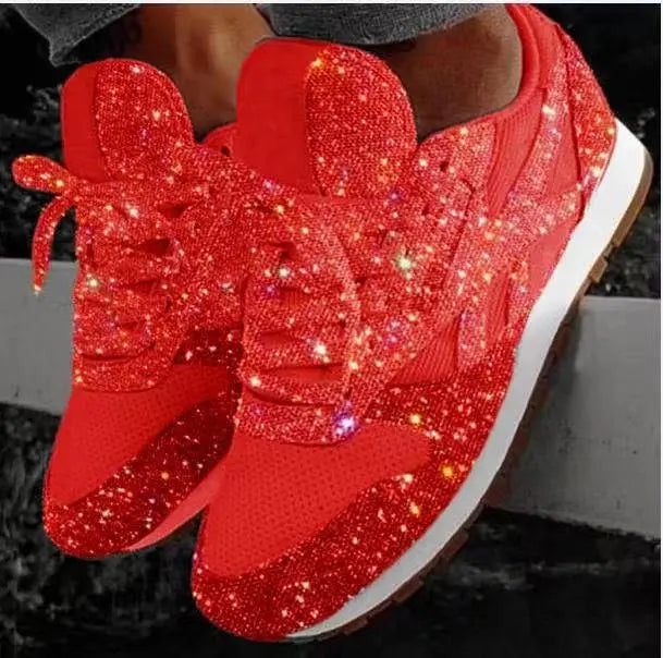 Lässige Damen Pailletten-Glitzersneaker, bequem und leuchtend für Alltag sowie festliche Momente.