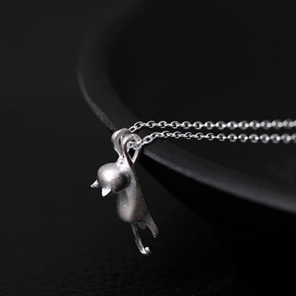 Geschenkidee für Damen: 925 Silber Halskette mit süßem Katzen-Anhänger, idealer Tier-Schmuck für Tierliebe.