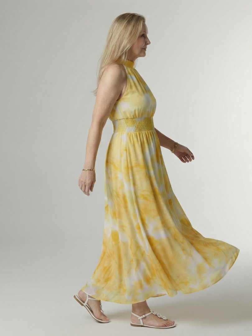 Ärmelloses Halter Midikleid für Damen, perfekt für den Sommer und entspannte Anlässe.