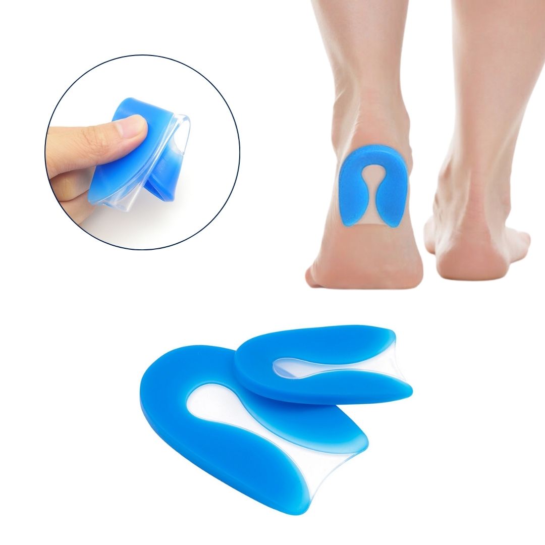 Damen HeelGuard Silikon-Fersenkissen für sofortige Fersensporn-Schmerzlinderung und optimalen Fußkomfort. Orthopädische Druckentlastung.