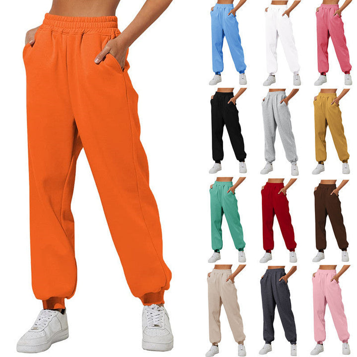 Damen High-Waist Jogginghose, stilvoll & bequem, Loose Fit, perfekt für Freizeit & Streetwear.