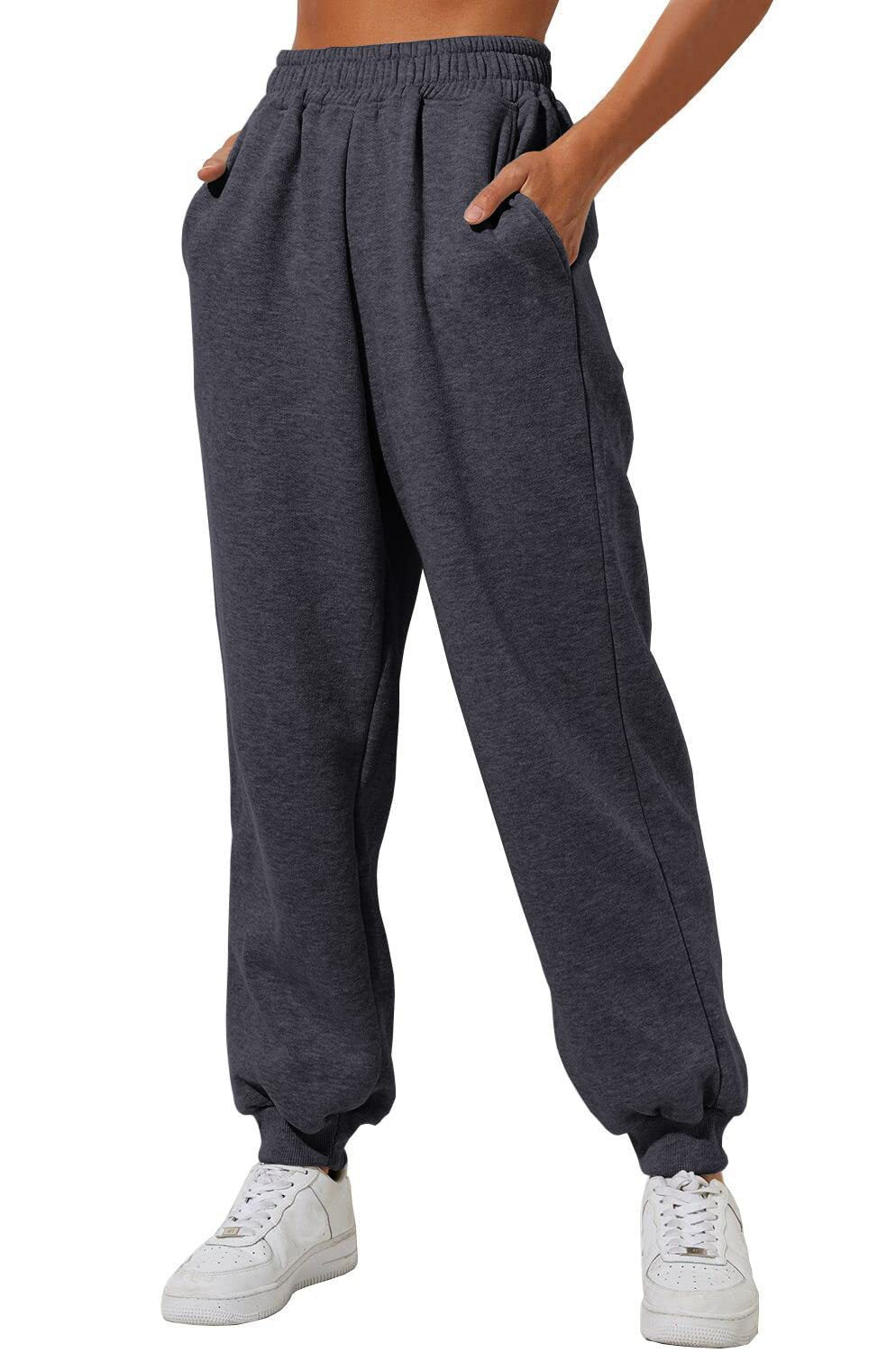 Lässige Damen Streetwear-Hose, High-Waist, Loose Fit, perfekt für einen urbanen, modernen Stil.