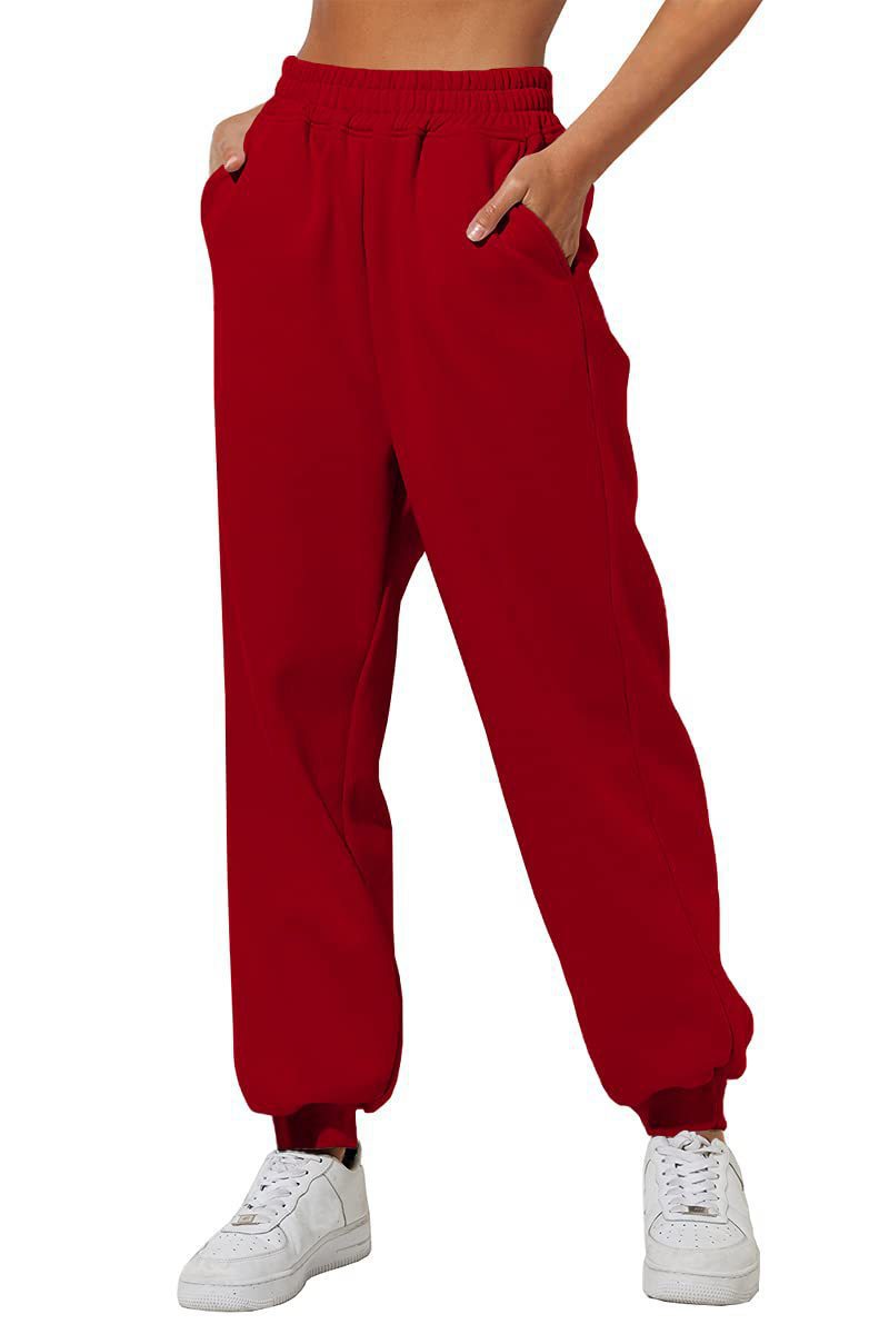 Trendige Damen Jogginghose, High-Waist, Streetwear-Stil, bequem & lässig für jede Aktivität.