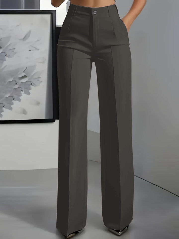 Vielseitige elegante Damenhose, hochgeschnitten mit geradem Bein, ideal für Business & Alltag.
