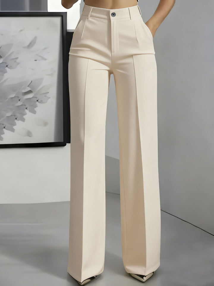 Professionelle Damen Bürohose, hochgeschnitten und mit geradem Bein, für einen stilvollen Auftritt.