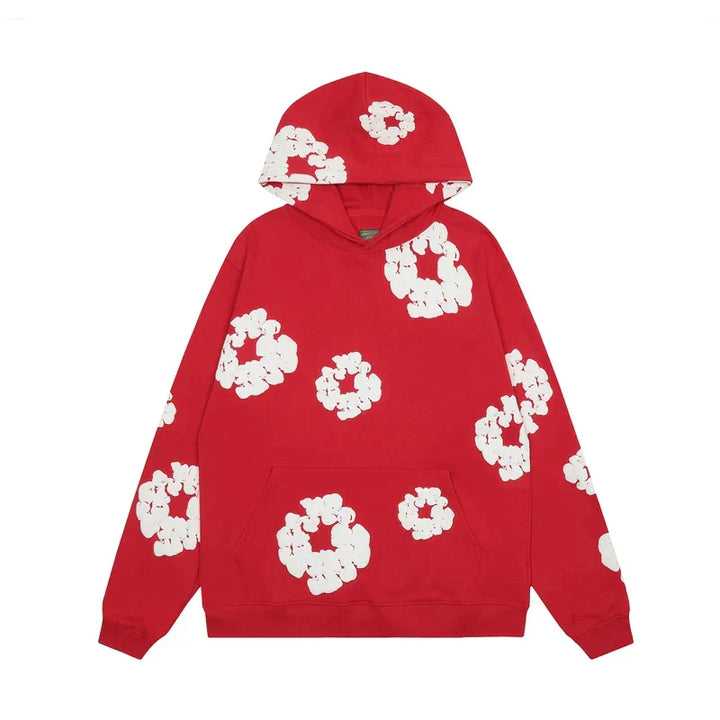 Lässiger Damen Hoodie mit floralem Muster. Bequemer Kapuzenpullover, ideal für stilvolle Freizeitmode Frauen.