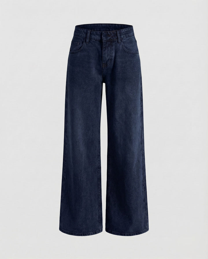 Vielseitige Damenjeans, gerader Schnitt, niedriger Bund. Für Casual, Streetstyle & modische Alltags-Looks.