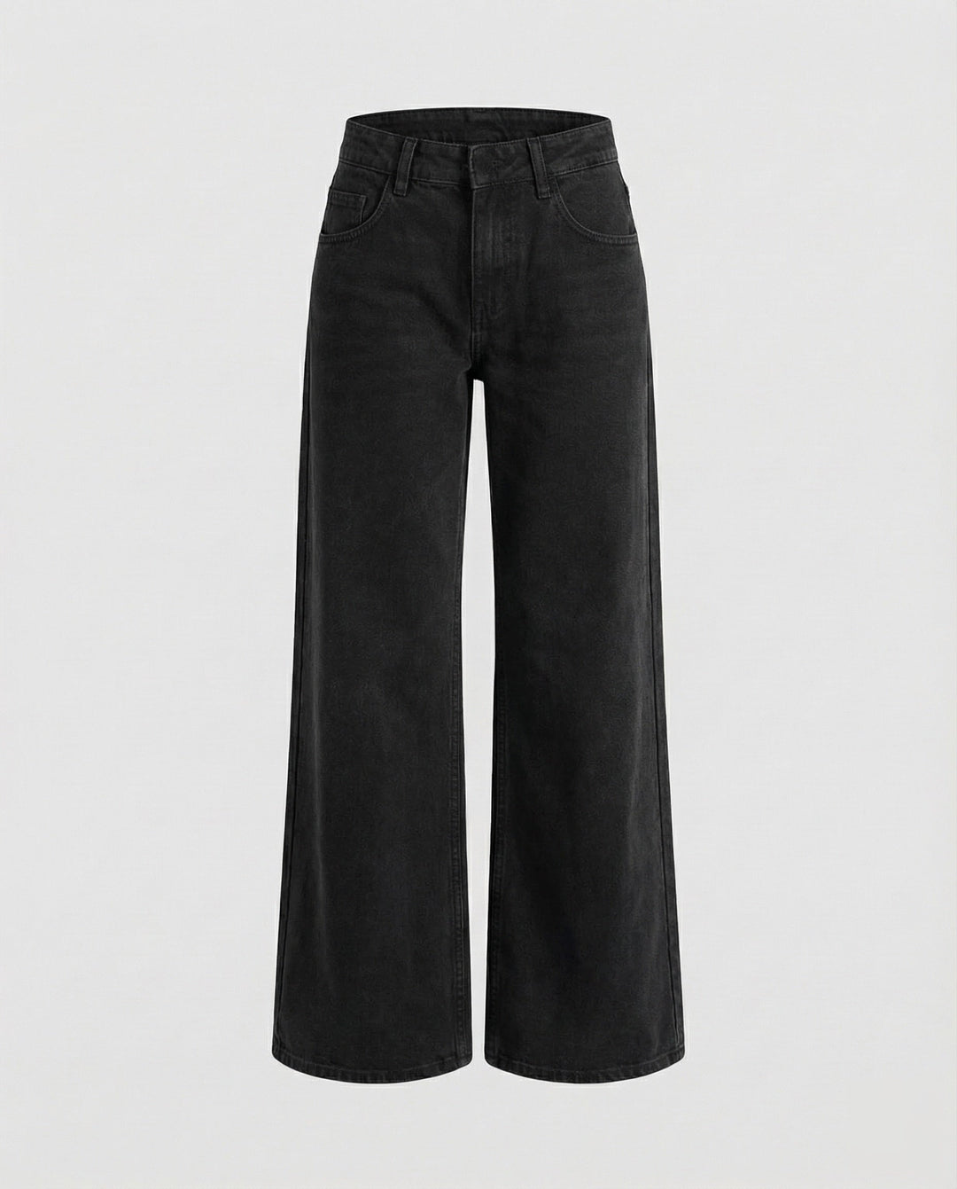 Gerades Beinende der Damenjeans mit niedrigem Bund. Moderner Look, perfekt für Sneaker & Stiefel.