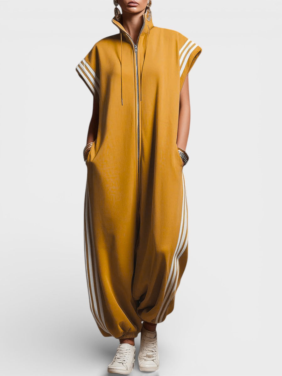 Vielseitiger Damen Jumpsuit, leicht zu tragen, mit Reißverschluss. Perfekt für Sommer, Freizeit & Abendmode, sehr bequem.
