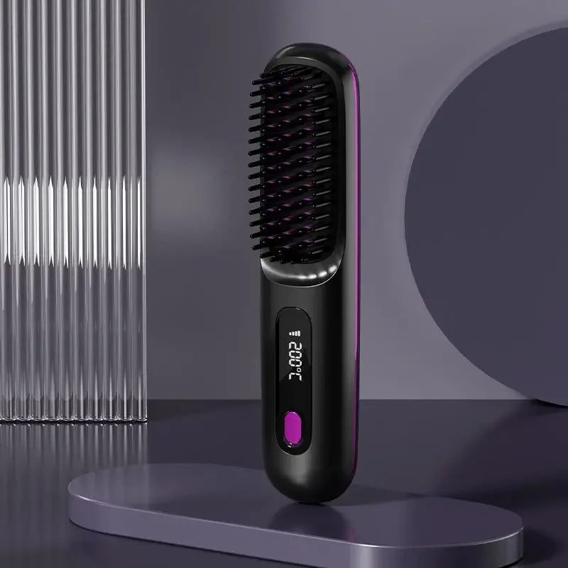 Damen kabelloses Keramik-Haarglätteisen mit Ionen, LCD-Display für glattes Haar & Anti-Frizz-Effekt.