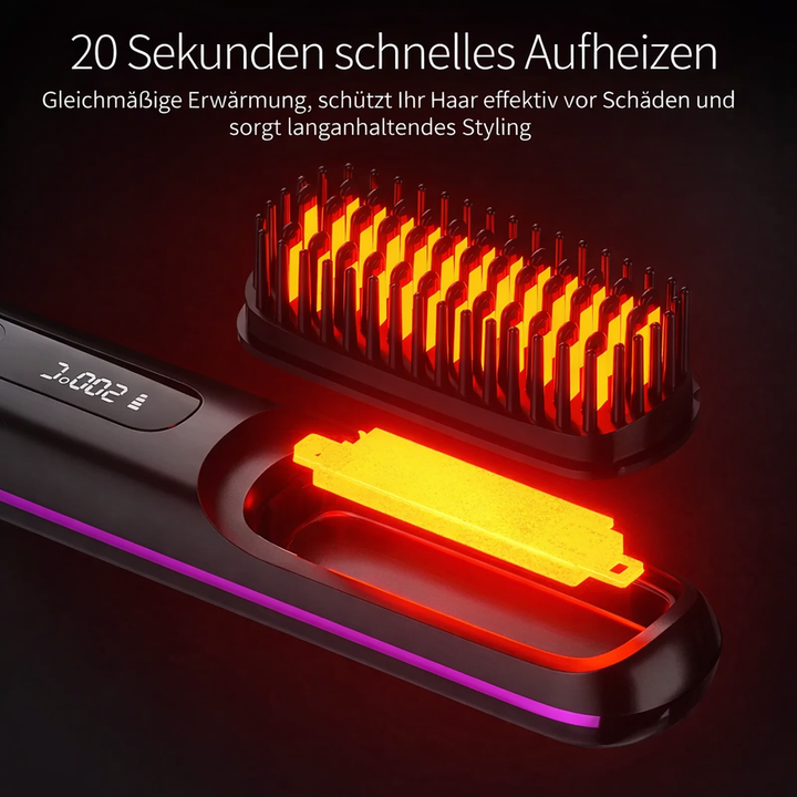 Kabelloses Keramik-Haarglätteisen für Damen, sorgt für professionelles Styling, glattes Haar & Anti-Frizz mit Glanz.