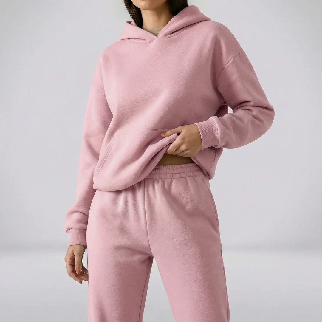 Elegantes & bequemes Damen Kapuzen Loungewear Set für stilvolle Freizeit.