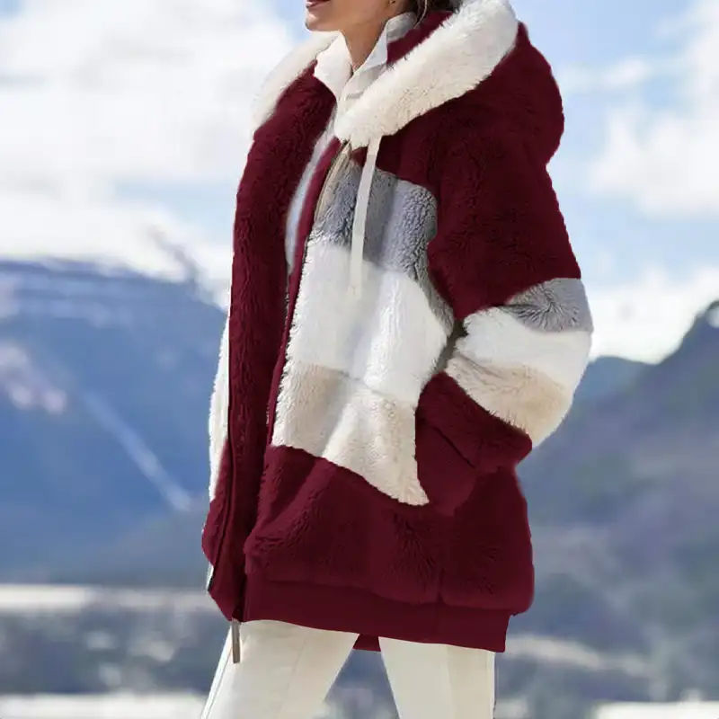 Warme & elegante Damenjacke, Kapuzenjacke Midlänge, perfekt als Layering-Option im Winter.