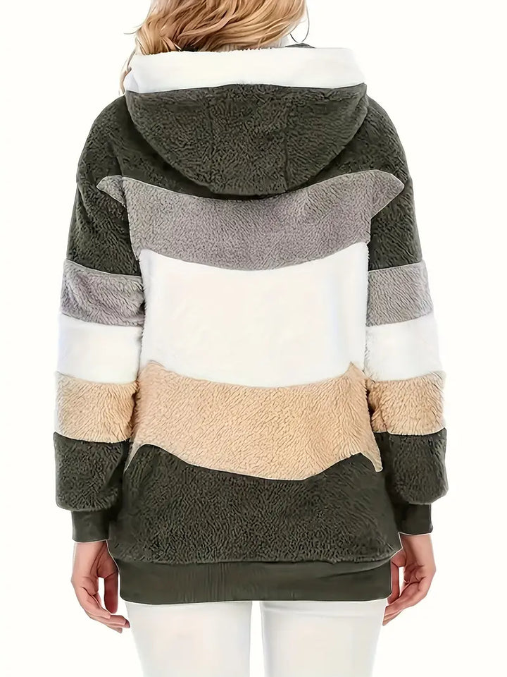 Warme Damen Freizeitjacke, Kapuzenjacke Midlänge, perfekt für Layering & Komfort.