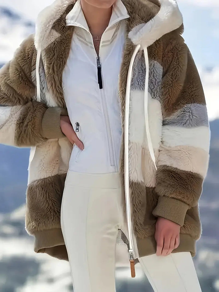 Elegante Damen Midlänge Jacke, Kapuzenjacke für kuschelige Wärme an kalten Tagen.