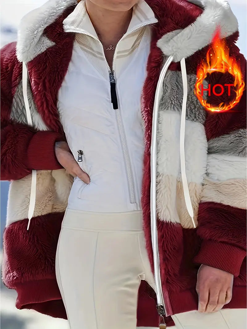 Damen Kapuzenjacke Midlänge, vielseitige & warme Winterjacke, perfekt für Layering.