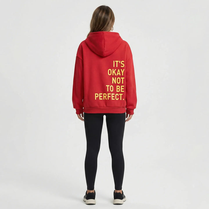 Lässiger Damen Hoodie Regular Fit mit inspirierendem Statement-Print, ideal für entspannte Tage.