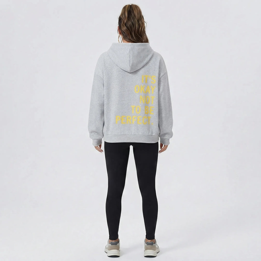 Zeitloser Damen Kapuzenpullover Regular Fit mit aussagekräftigem Statement-Print, immer im Trend.