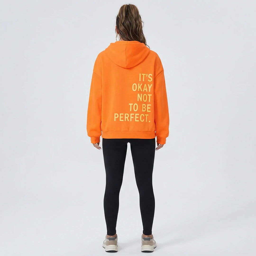 Stilbewusster Damen Kapuzenpullover, Regular Fit, mit einzigartigem Statement-Print, Herbst/Winter.