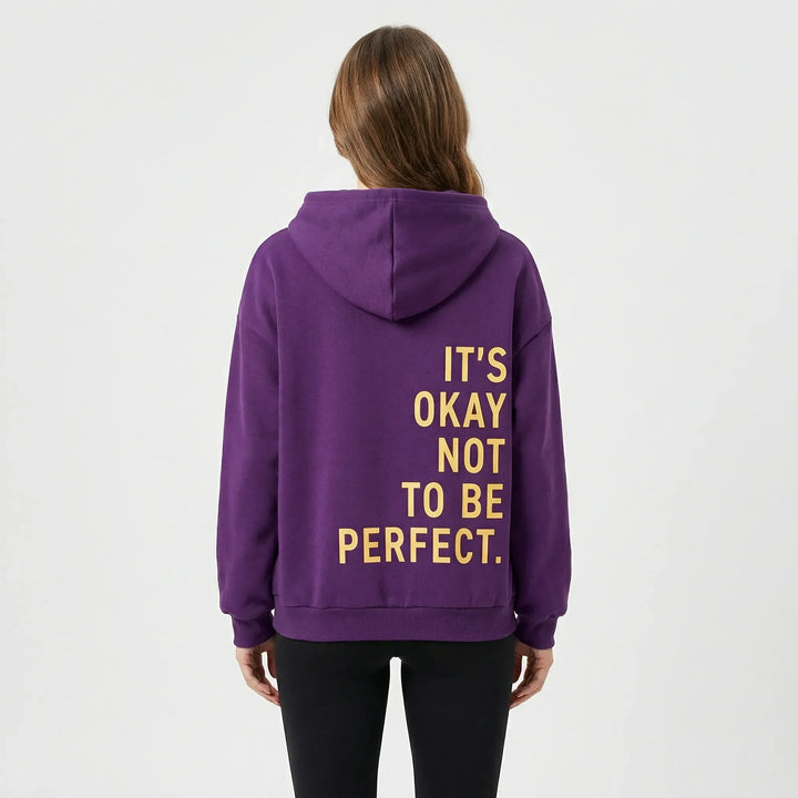 Warmer Damen Kapuzenpullover für Winter und Herbst, Regular Fit, mit angesagtem Statement-Print.