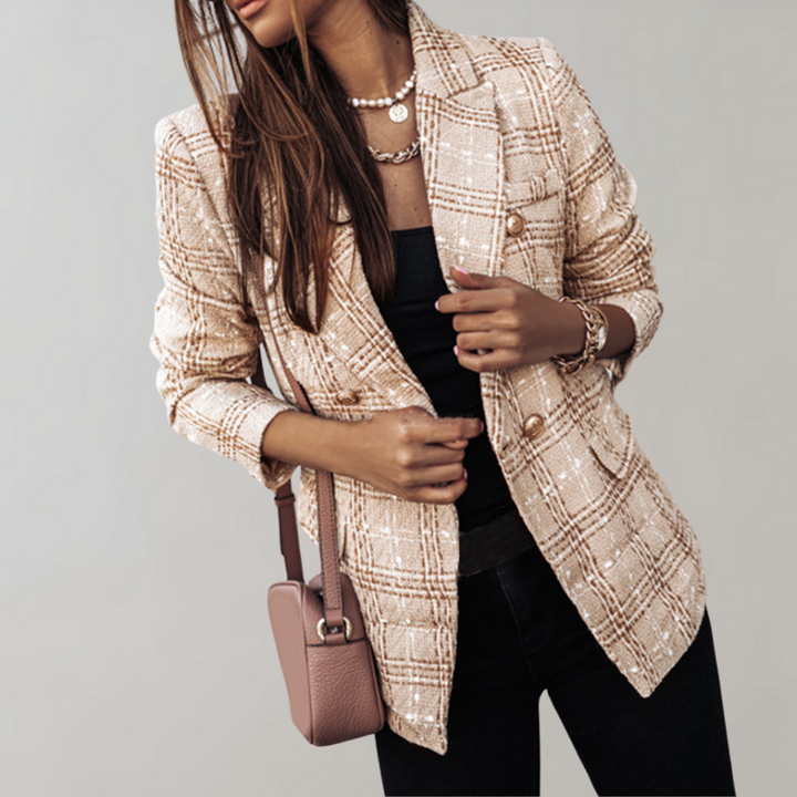 Isabelle Damenblazer im Karomuster, elegante Büromode und stilvolle Jacke für einen professionellen Look.