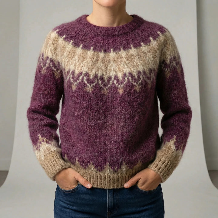 Schicker Damen Pullover Kiara, Rundhals-Design. Eleganter & bequemer Langarm-Strick für jede Gelegenheit.