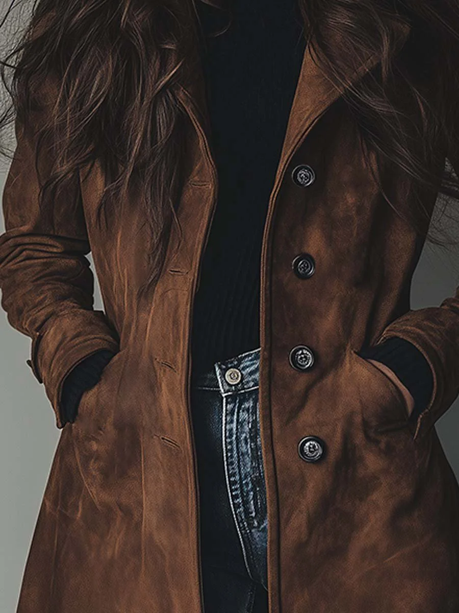 Klassischer Damenmantel, stilvolle Herbstmode, ideal für einen schicken Business-Stil.