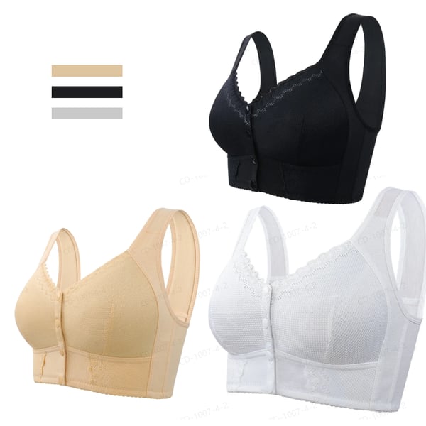 Atmungsaktiver Damen-BH mit Frontverschluss, ideal für Senioren, bequem und stützend.